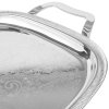 17 ⅞-inch Elegant Reflections oblong stainless steel serving tray with handles