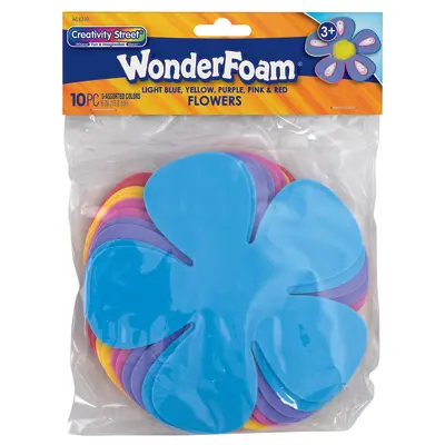 Creativity Street  WonderFoam Large Shapes, Flowers,  6", 10 Count