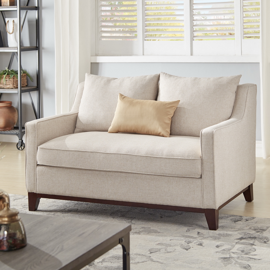 Fabric Loveseat with Down Feather Cushions