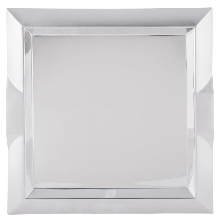 Large square stainless steel serving tray