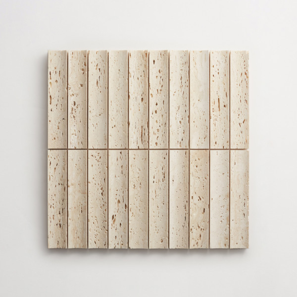 lapidary | etui petit mosaic sheet | beige travertine 