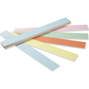 Sentence Strips, 5 Assorted Colors, 1-1/2" Ruled, 3" x 24", 100 Strips