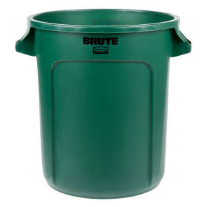 Rubbermaid Commercial, VENTED BRUTE, 10 gal, Resin, Green, Round, Receptacle
