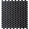 Skyline Black 12×12 Penny Round Mosaic Matte