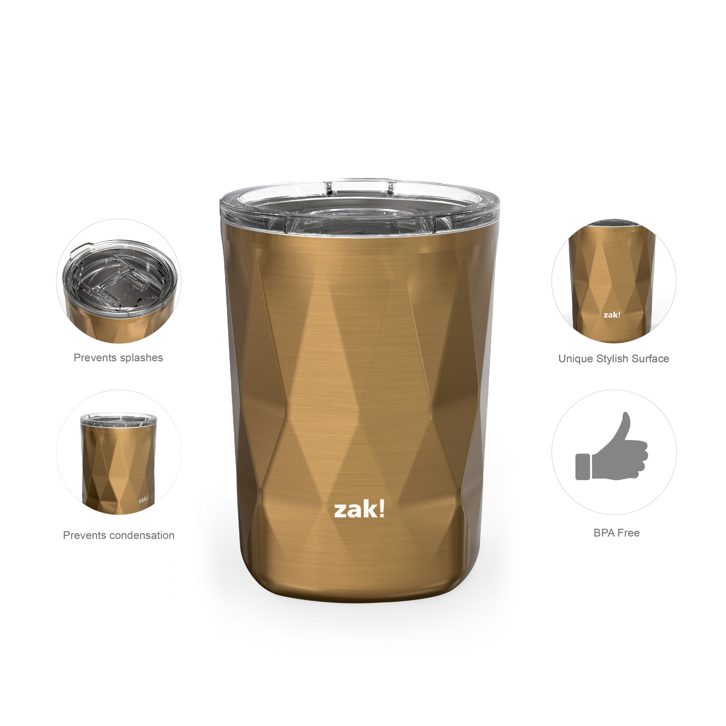 Fractal 13 ounce Vacuum Insulated Stainless Steel Tumbler, Copper slideshow image 8 Fractal 13 ounce Vacuum Insulated Stainless Steel Tumbler, Copper slideshow image 8