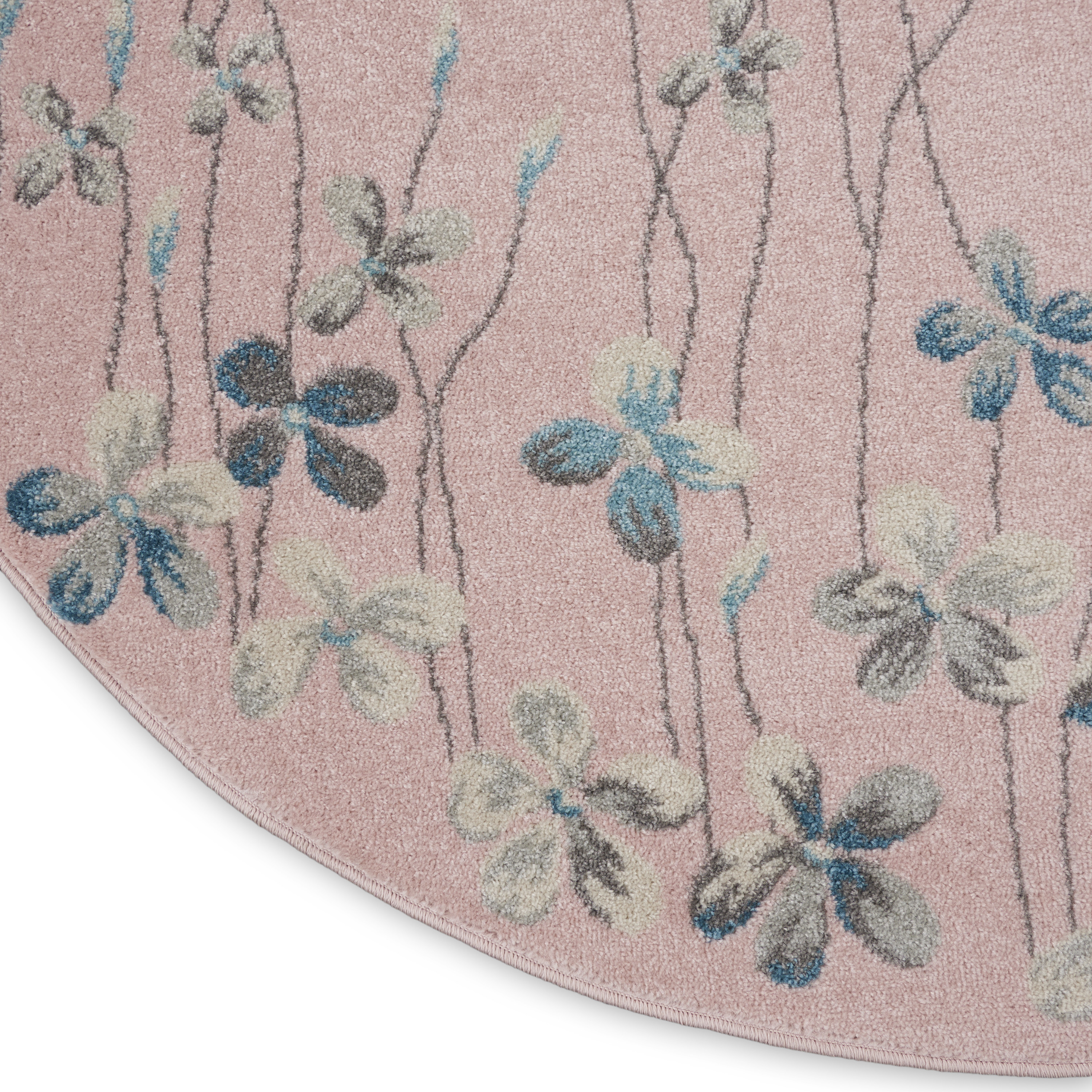 Nourison Tranquil 5'3" x Round Pink Contemporary Indoor Rug