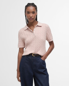 Hartland Knitted Polo Shirt Primrose Pink