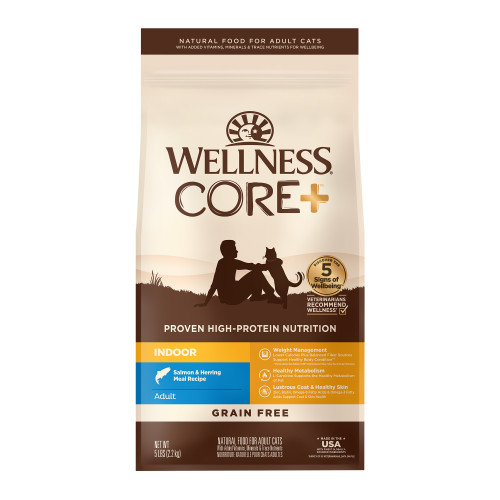 Wellness CORE+ Grain Free Indoor Salmon & Herring Meal Front packaging