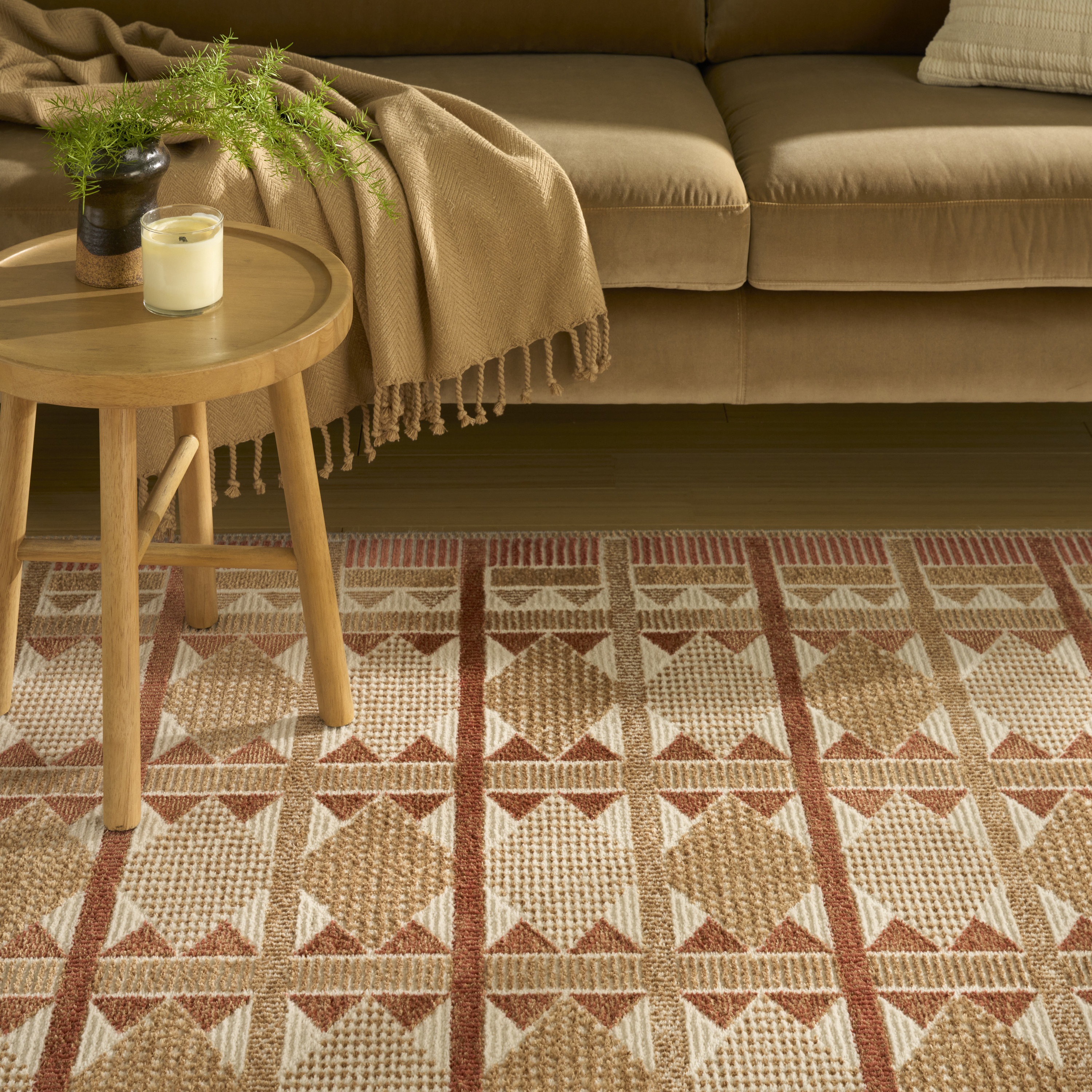 Nourison Nordic 4' x 6' Rust Modern Indoor Rug