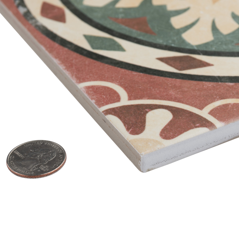 Habana Rosso 9-3/4 in. x 9-3/4 in. Porcelain Floor and Wall Tile