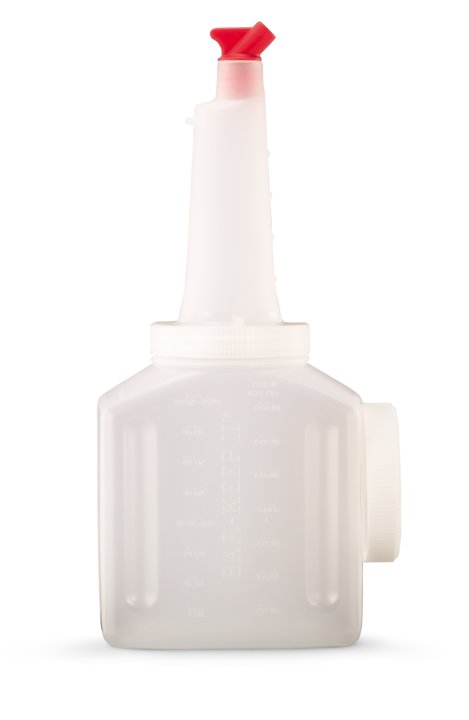 Contenedor de almacenamiento Traex® Bar Keep II™ de 2 cuartos de galón con jarra, cuello, tapa y seis surtidos caños estándar de colores