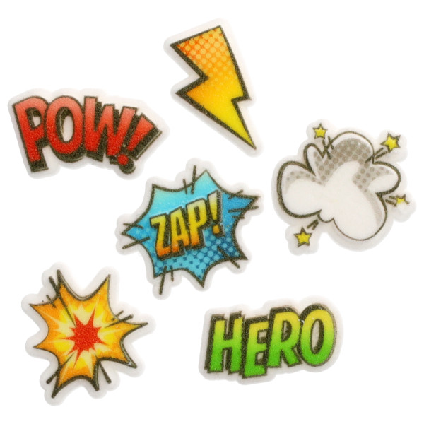 Super Hero Assortment - Red 3 Free Dec-Ons® Decorations