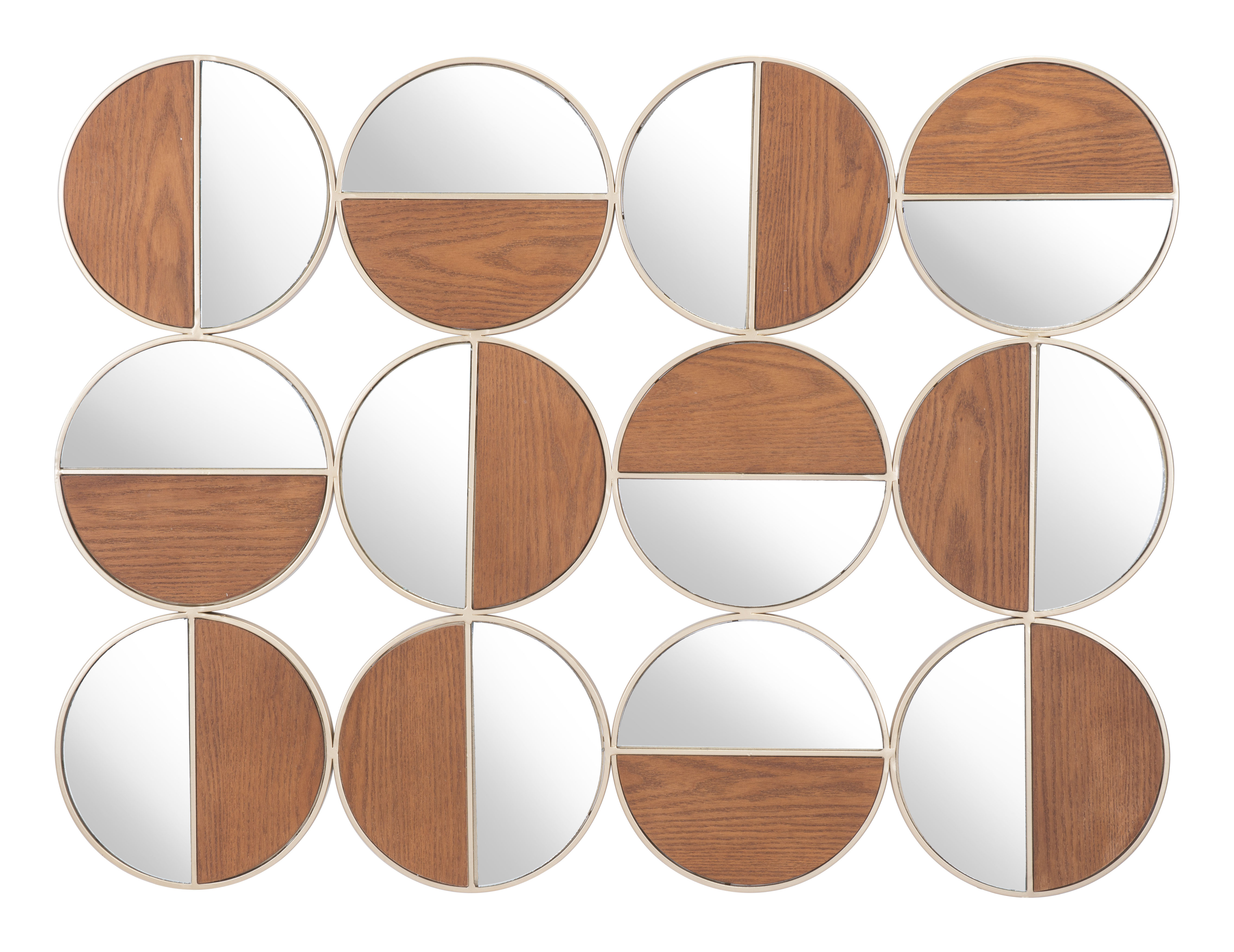 Cycle Round Mirror Gold & Walnut product image