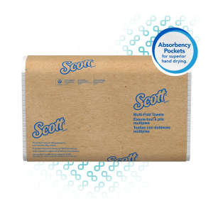 KIM01804, Kimberly Clark, Scott Essential, Folded Towel, Multifold, 1 ply, White