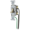 Toggle Switches General Purpose AC 20A 120/277V AC Back and Side Wired Pre-Wired with 8" #12 THHN Ivory