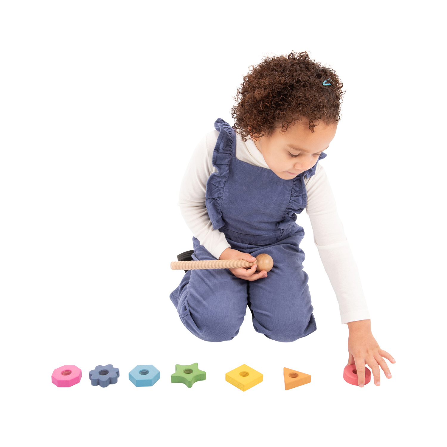 TickiT Rainbow Wooden Shape Twister - 7 Shapes and Colors image number null