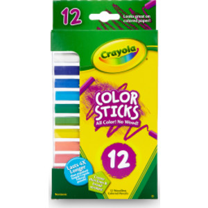 Color Sticks, Woodless Colored Pencils, 12 Count