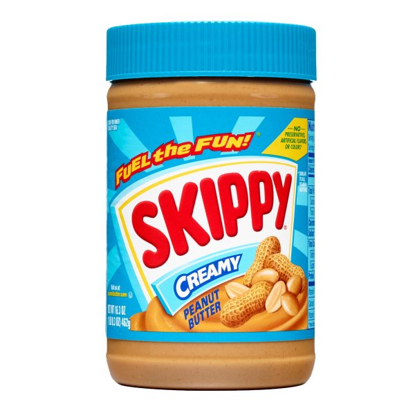 SKIPPY(r) Creamy Peanut Butter, 12/16.3 oz . C1N1 - Front No Plunge In Package (Hi Res)