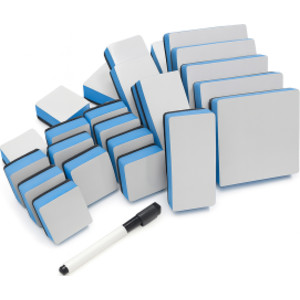 Dry Erase Board Buddies Combo Set, Blue/White, 25-Piece