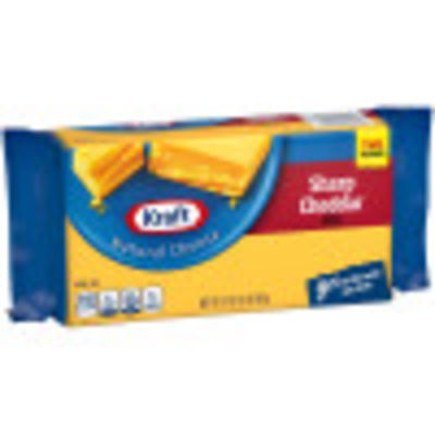 Kraft Sharp Natural Cheddar Cheese Block 2 lb Wrapper - My Food and Family