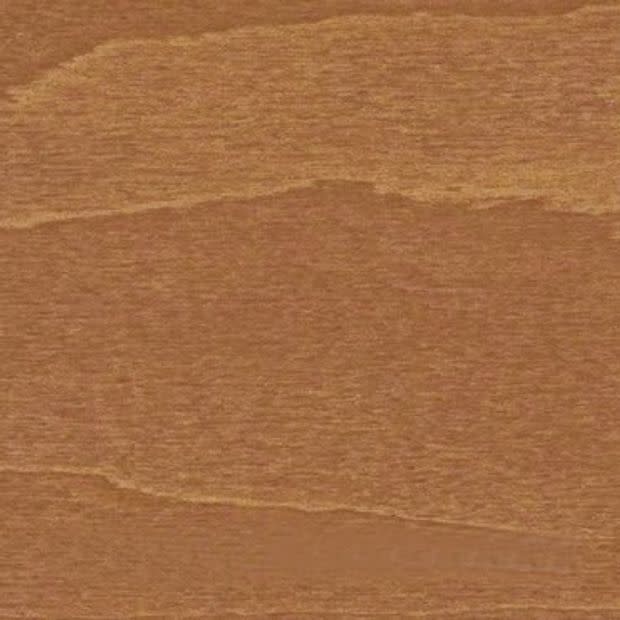 Medium-brown wood veneer panel, smooth finish, displaying horizontal grain bands and subtle color variations; close-up view, evenly lit with no other objects or context visible.