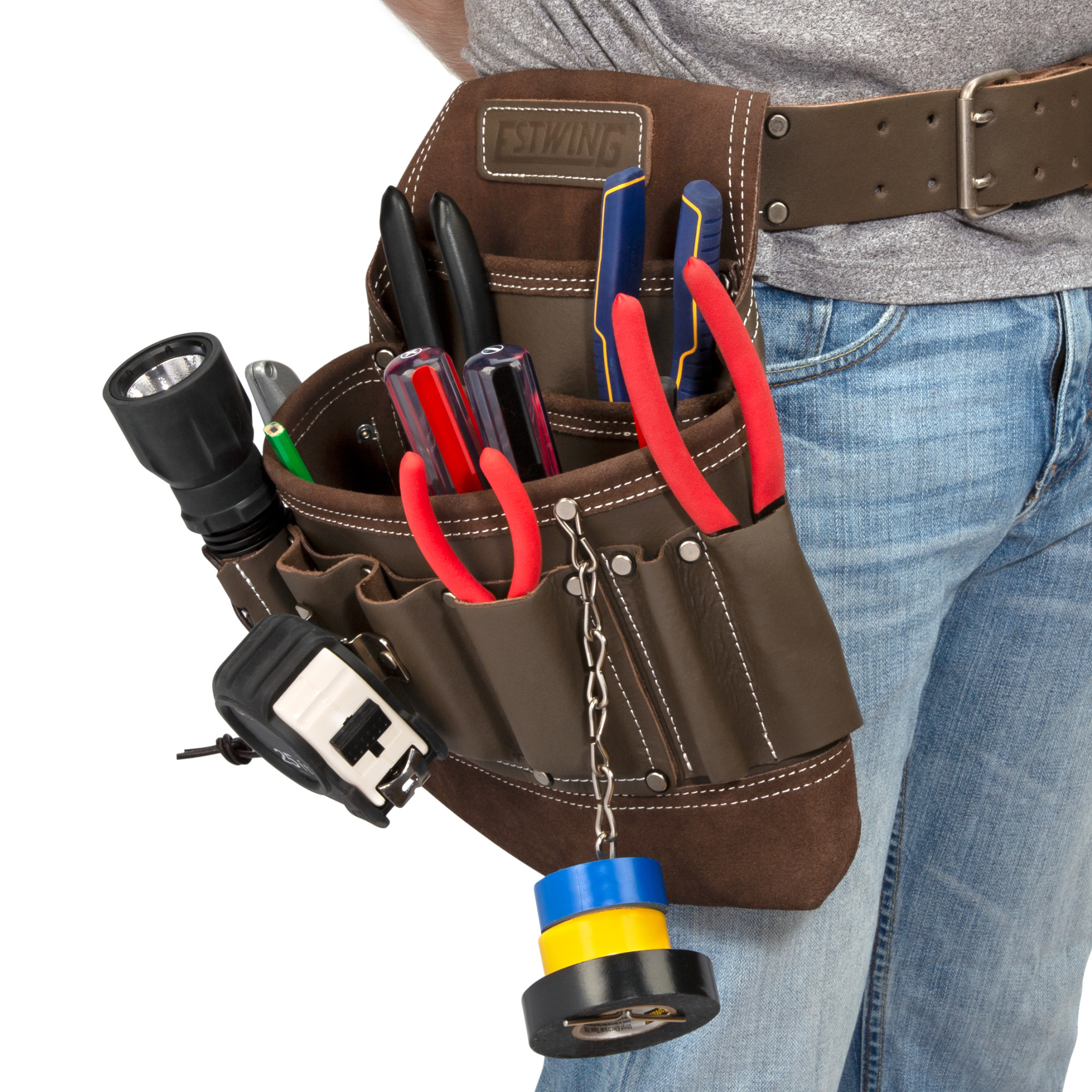 Estwing 8 Pocket Leather Electricians Tool Belt Pouch 94749 Ebay
