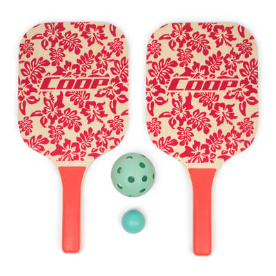SwimWays Coop Paddle & Pickleball Set, Pickleball Paddles and Balls for Pool, Lake and Beach Games, Outdoor Toys for Kids and Adults Aged 5 & Up, Red