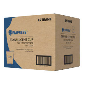 Empress, Plastic Cold Cups, 7 oz, Polypropylene, Translucent