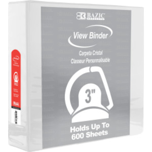 Slant D Ring View Binder with 2 Pockets, 3", White