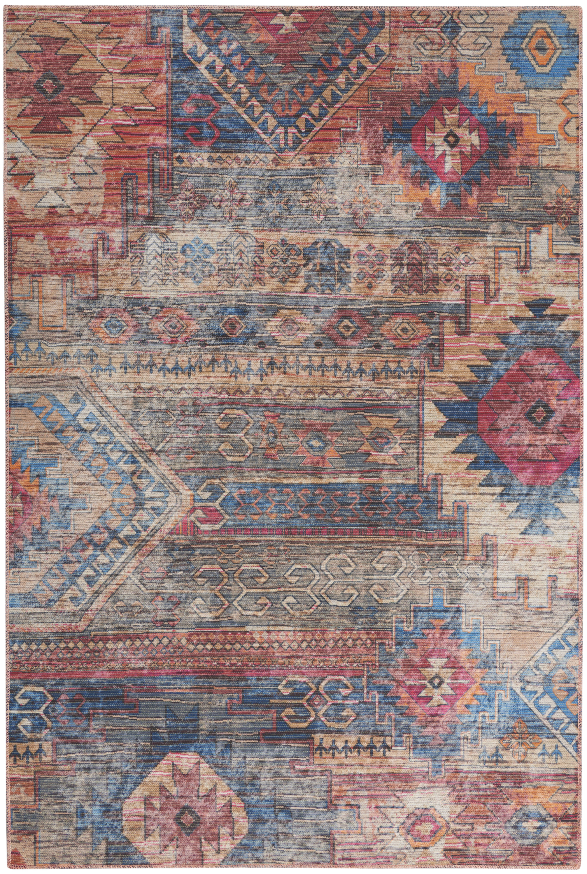Nourison New Concept Washables 6' x 9' Multicolor Vintage Indoor Rug