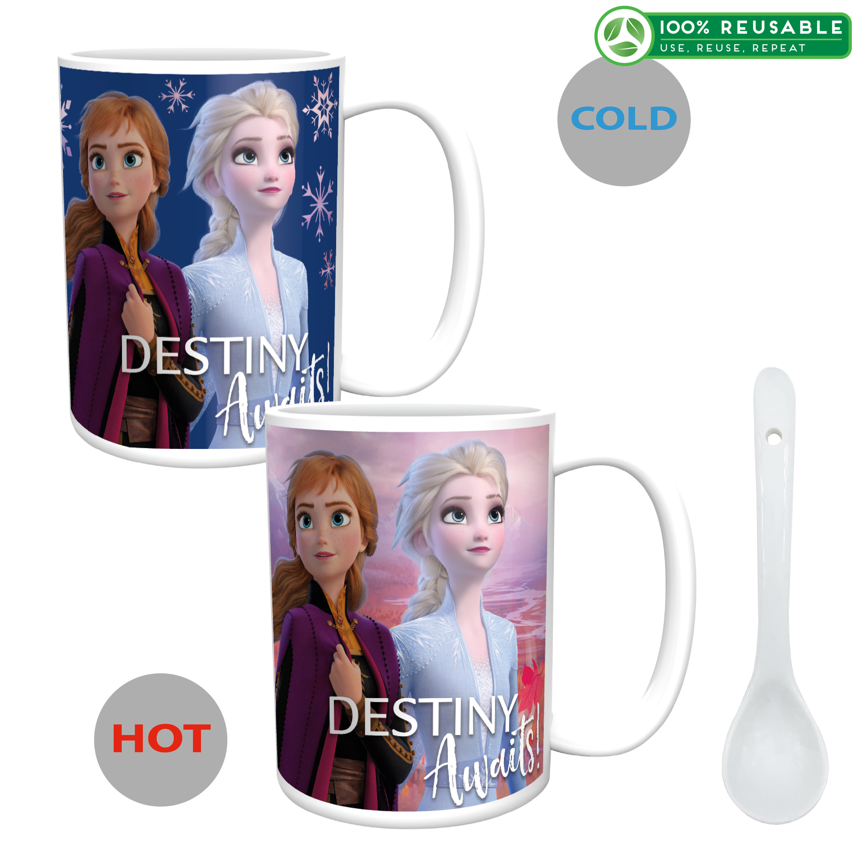Disney Frozen 2 Movie 15 ounce Coffee Mug and Spoon, Anna, Elsa & Olaf slideshow image 1 Disney Frozen 2 Movie 15 ounce Coffee Mug and Spoon, Anna, Elsa & Olaf slideshow image 1