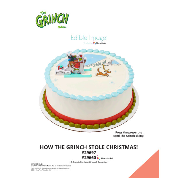 How the Grinch Stole Christmas! The Magic of Cakes® PhotoCake® Enhanced Round Background Page