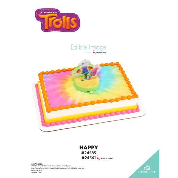 DreamWorks Trolls Happy The Magic of Cakes® PhotoCake® Enhanced Background Page
