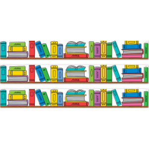 Core Decor Doodle Bookshelf EZ Border, 48 Feet Per Pack, 3 Packs