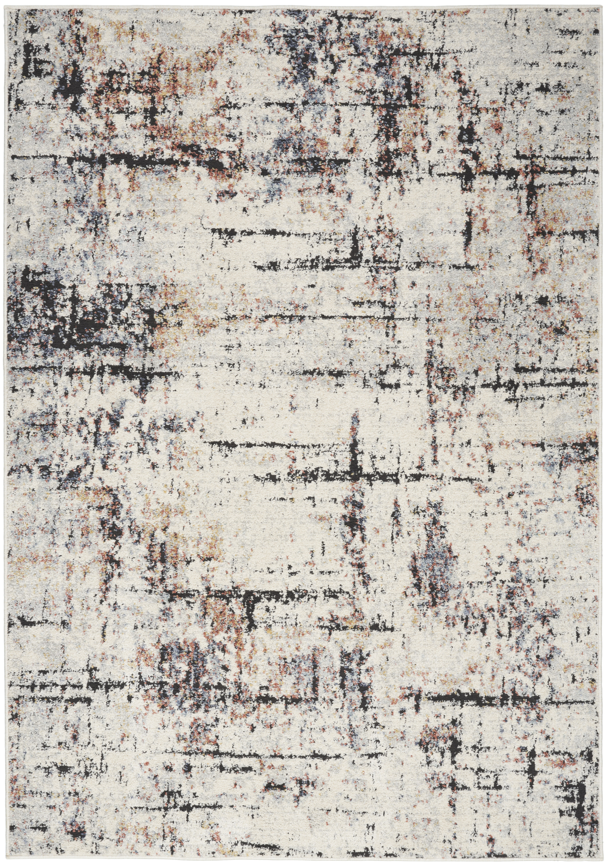 Nourison Motion 5'3" x 7' Ivory Multicolor Modern Indoor Rug