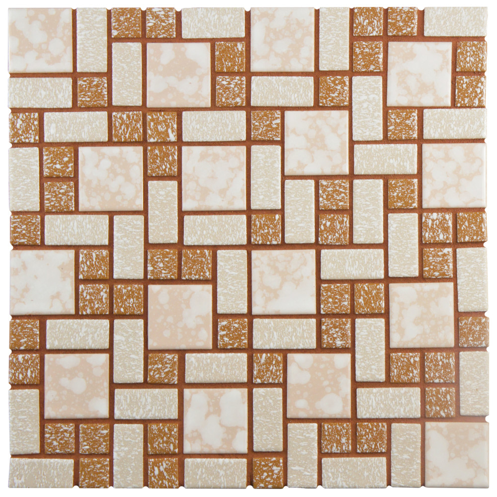 University Beige 11-3/4 in. x 11-3/4 in. Porcelain Mosaic Tile