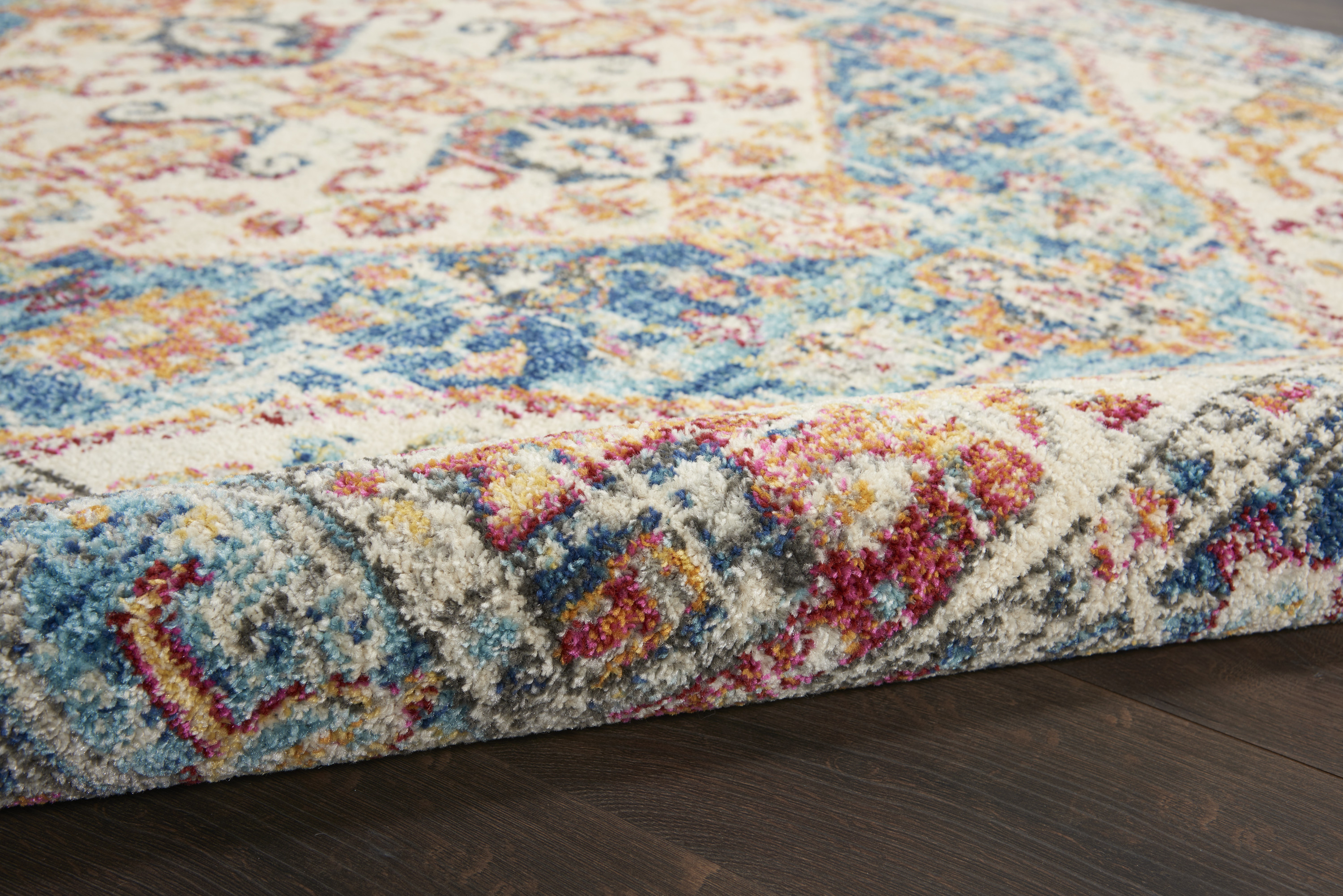 Nourison Passion 6'7" x 9'6" Ivory Light Blue Bohemian Indoor Rug
