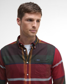 Dunoon Tailored Long-Sleeved Shirt Winterberry Tartan