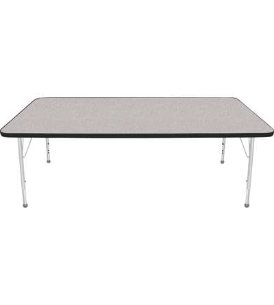 Creative Colors® Activity Table, Rectangle, 36" x 72", Gray Nebula Top Color, Black Edge Color, Standard Leg Height, Platinum Si