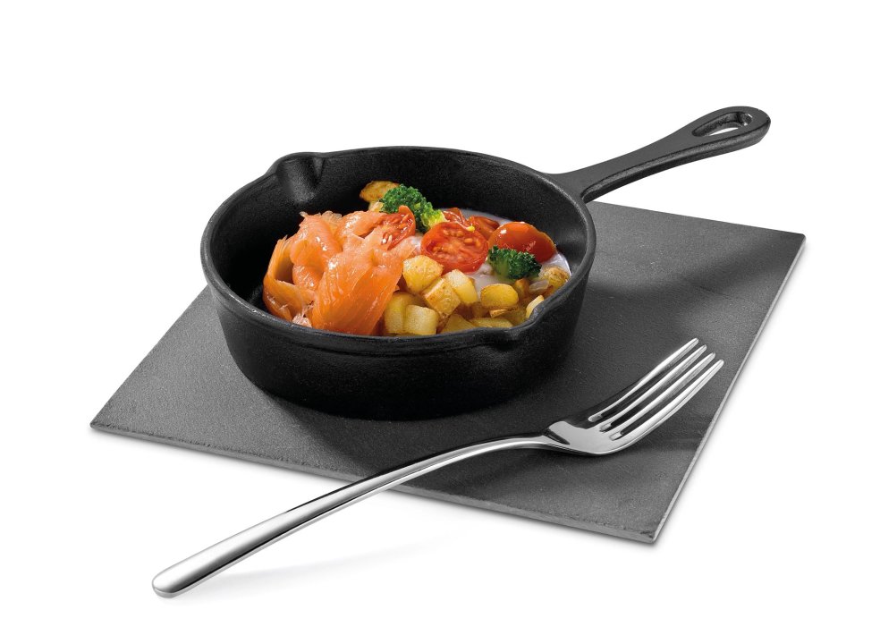 Mini oblong frying pan 12.7 x 10.5 cm cast iron