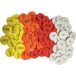 4-Value Whole Numbers Place Value Discs, Pack of 1200
