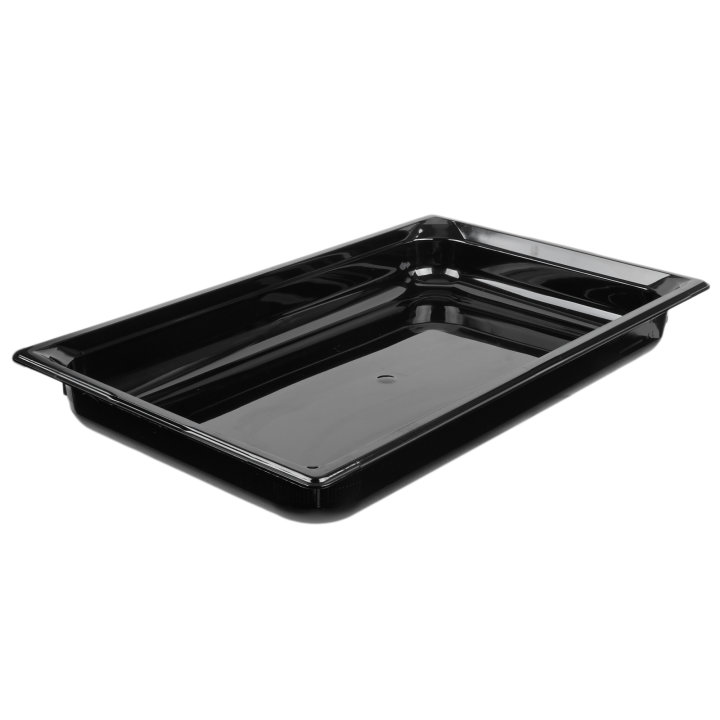 Full-size 2 ½-inch-deep Super Pan® high-temperature plastic pan in black