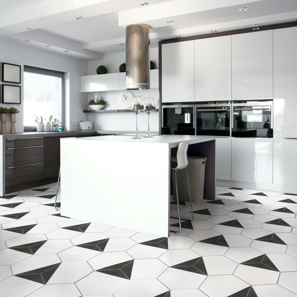 Peak Hex Nero 8-5/8 in. x 9-7/8 in. Porcelain Floor and Wall Tile
