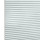 Pleated honeycomb blind, pale gray-blue with hexagonal cells along the left edge, fully lowered and closed, softly filtering daylight, set against a bright white background in a neutral-lit interior.
