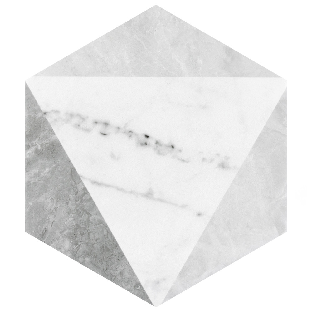 Classico Carrara Hexagon Peak 7 in. x 8 in. Porcelain Floor and Wall Tile