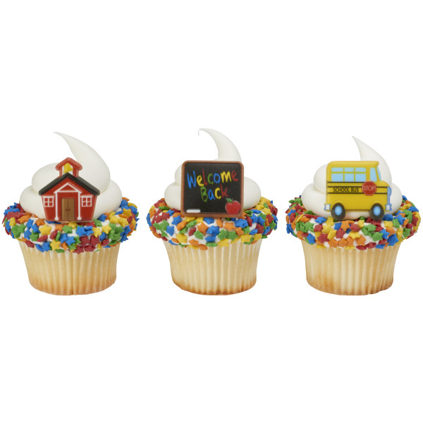 School Icons Cupcake Rings