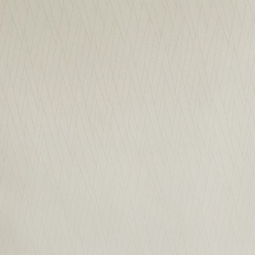 Beige textured wallpaper with fine, intersecting diagonal chevron lines, covering the wall and creating a subtle geometric pattern in soft, even interior lighting.