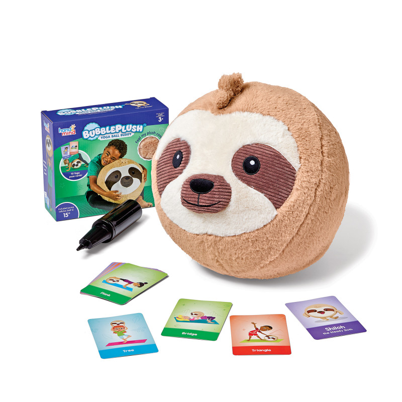 BubblePlush Yoga Ball Buddy, Shiloh the Steady Sloth