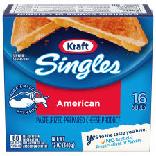 Kraft Singles American Cheese Slices, 16 ct Pack