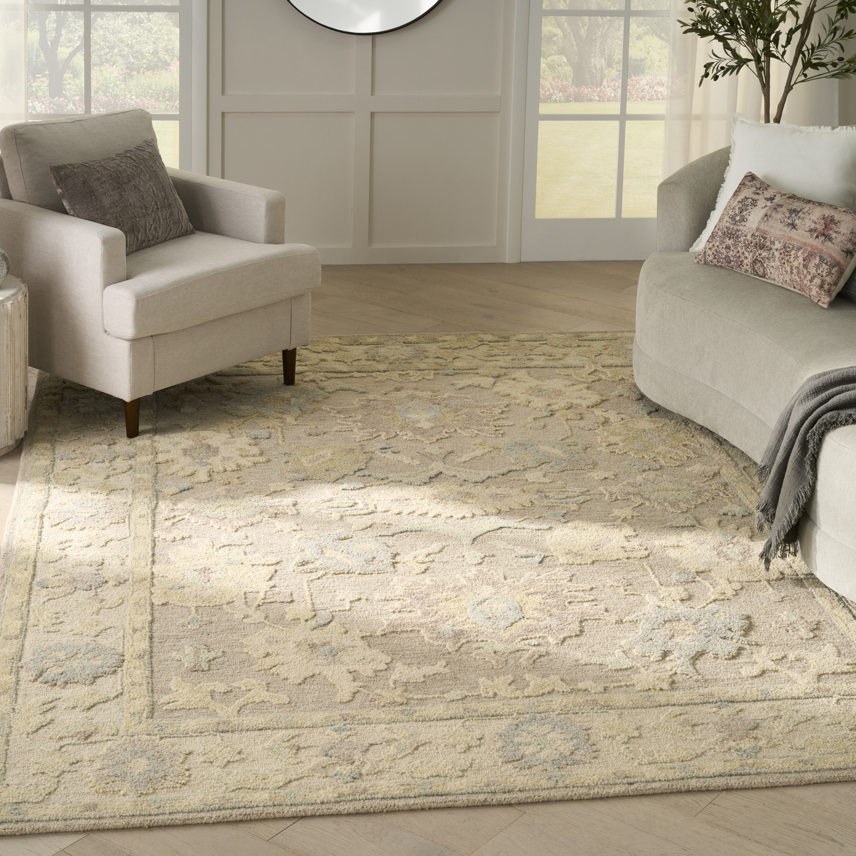 Nourison Maison 5'9" x 8'9" Taupe Ivory Vintage Indoor Rug